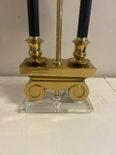 Load image into Gallery viewer, Brass Bouillotte Lamp with Lucite Base
