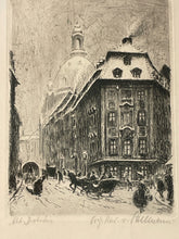 Load image into Gallery viewer, Etching of Winter Scene in Berlin by Kurt Pallmann, signed
