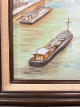 Load image into Gallery viewer, Vintage Original Acrylic of the Eiffel Tower along the River Seine, signed
