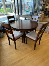 Load image into Gallery viewer, Round Wood Dining Table &amp;  Four Chairs
