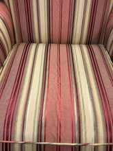 Load image into Gallery viewer, Raspberry &amp; Cream Striped Wing Chair
