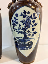 Load image into Gallery viewer, Pair of Urns with Chinoiserie Detailing and Decorative Turtle Figurines

