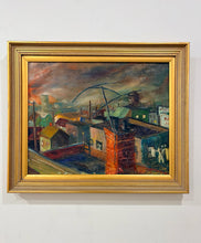 Load image into Gallery viewer, Original Oil of  New Jersey Rooftops by Gus Hunkele, signed
