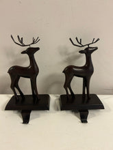 Load image into Gallery viewer, Pair of Metal Reindeer Stocking Holders
