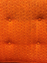 Load image into Gallery viewer, Game/ Dining Table,4 MCM Bamboo Style Arm Chairs with Orange Upholstered Cushions
