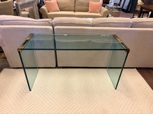 Load image into Gallery viewer, Heavy Glass &amp; Brass Console Table (3 separate pieces)
