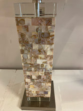 Load image into Gallery viewer, Pair of Shell and Acrylic Lamps with Linen Shades
