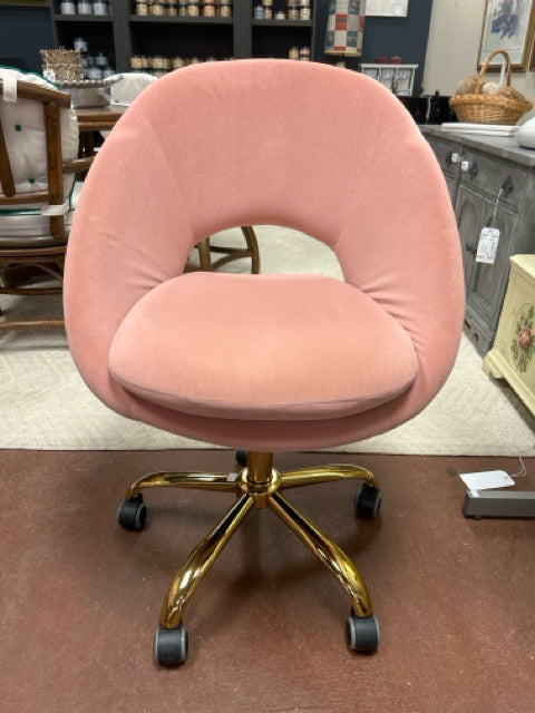 Pink Modern Desk Chair on Casters