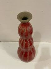 Load image into Gallery viewer, Glazed Red Vase with Floral Detail
