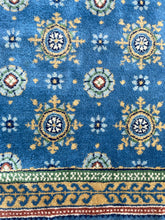 Load image into Gallery viewer, Blue, Yellow &amp; Green Wool Area Rug
