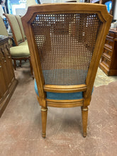 Load image into Gallery viewer, Octagonal Dining Table with 6 Herringbone Upholstered Cane Back Side Chairs, Two  Leaves &amp; Pads
