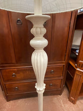 Load image into Gallery viewer, Cream Colored Floor Lamp with Silver Swirl  Shade
