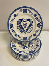 Load image into Gallery viewer, Nine  &quot;Love Bird&quot; Plates from Mt. Clemens Pottery
