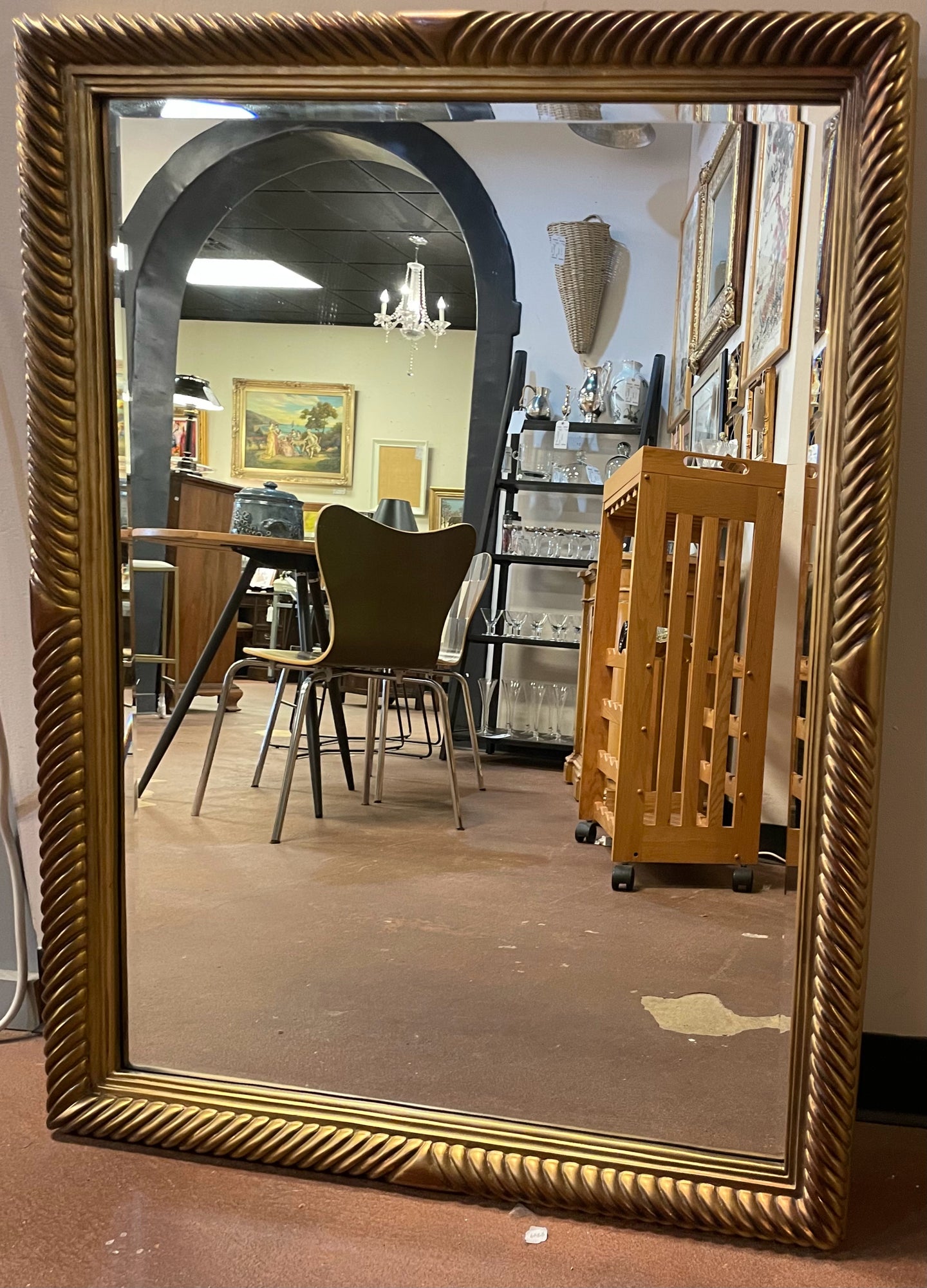 Gold Framed Beveled Mirror from Carolina Mirror Co.