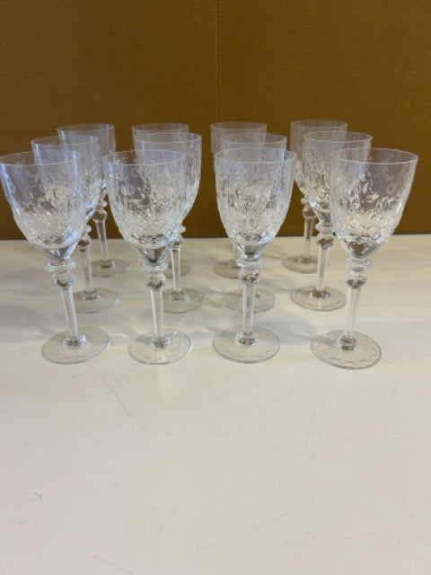 12 Gallia Crystal Wine Glasses from Rogaska Crystal