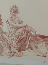 Load image into Gallery viewer, Artist's Proof of Crayon Sketch "Teresa, Yolande &amp; Anna Maria"  by William Russell  Flint, signed
