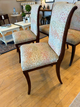 Load image into Gallery viewer, Four Mahogany Sleigh Back  Side Chairs with  Brocade Upholstery
