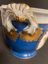 Load image into Gallery viewer, Pair Blue &amp; Gold Cache Pots with Birds
