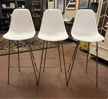 Load image into Gallery viewer, Set of Three Eames Molded Plastic Bar Stools from Herman Miller
