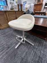 Load image into Gallery viewer, Three Swivel Counter Stools with Metal Base &amp;  Foot Rest in Cream Faux Leather Vinyl from Cumberland
