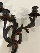 Load image into Gallery viewer, Pair of Black Metal Wall Candle Sconces
