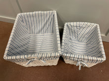 Load image into Gallery viewer, Pair of White Wicker Lined Storage Baskets
