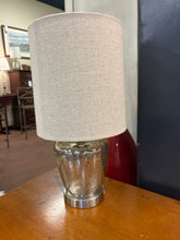 Load image into Gallery viewer, Mercury Glass Lamp with Tan Shade
