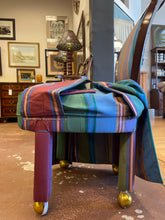 Load image into Gallery viewer, Striped Upholstered Chair on Wheels
