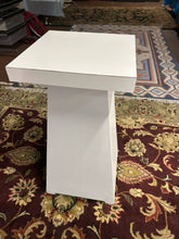 Load image into Gallery viewer, Contemporary Formica Top Table/Pedestal with Wood Base
