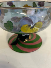 Load image into Gallery viewer, Glass Pansy Compote Dish from Mackenzie Childs
