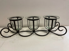 Load image into Gallery viewer, Three Glass &amp; Iron Candleholder Centerpiece from Arhaus
