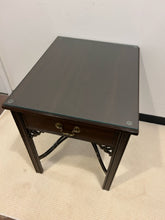 Load image into Gallery viewer, Vintage One Drawer Chippendale End Table with Glass Top from Ethan Allen
