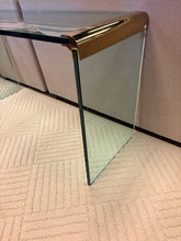 Load image into Gallery viewer, Heavy Glass &amp; Brass Console Table (3 separate pieces)
