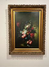 Load image into Gallery viewer, Large Framed Oil of Flowers in Vase by Romington,  signed
