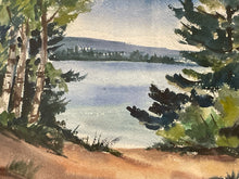 Load image into Gallery viewer, Framed Watercolor of Serene Water Landscape, signed
