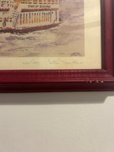 Load image into Gallery viewer, Framed Watercolor &quot;The Spirit of Dubuque Steamer,&quot; signed &amp; numbered
