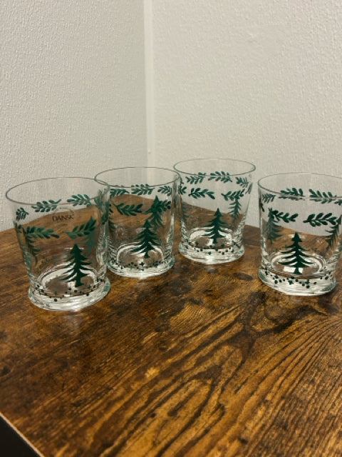 Four Green Nordic Knits Double Old Fashion Glasses from Dansk