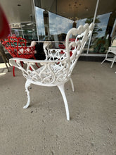 Load image into Gallery viewer, White Wrought Iron Table with Three  Chairs
