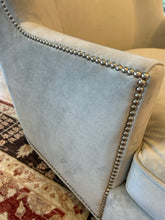 Load image into Gallery viewer, Gray Ultra Suede Curved Chaise With Nail Head Trim from Walter E. Smithe
