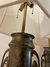 Load image into Gallery viewer, Pair of Silver Plated Art Nouveau Lamps
