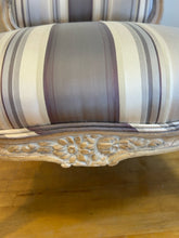 Load image into Gallery viewer, Pair of Vintage French Louis XV Style Fauteuils with Striped Upholstery
