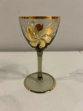 Load image into Gallery viewer, MCM Smoked Glass Pitcher &amp; 5 Glasses with  Gold Detailing made in Hungary

