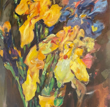 Load image into Gallery viewer, Original Still Life Yellow &amp; Blue  Flowers in Vase  by Czeslaw Jan Pyrgies, signed
