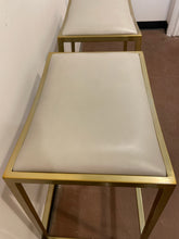 Load image into Gallery viewer, Pair of Brushed Gold Barstools
