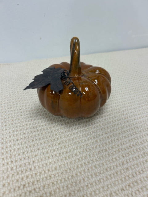 Small Brown  Ceramic Pumpkin