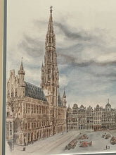 Load image into Gallery viewer, Framed Print of Grand Place in Brussels, Belgium by Bernadette Voz, signed
