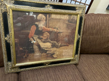 Load image into Gallery viewer, Mother and Child Reading in Black &amp; Gold Frame
