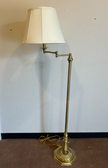 Brushed Gold Floor Lamp with Arm