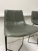 Load image into Gallery viewer, Pair of Slope Gray Leather Barstools from West Elm
