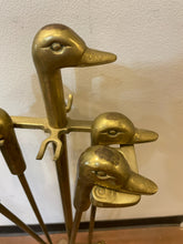 Load image into Gallery viewer, Brass Duck Head Fireplace Tools
